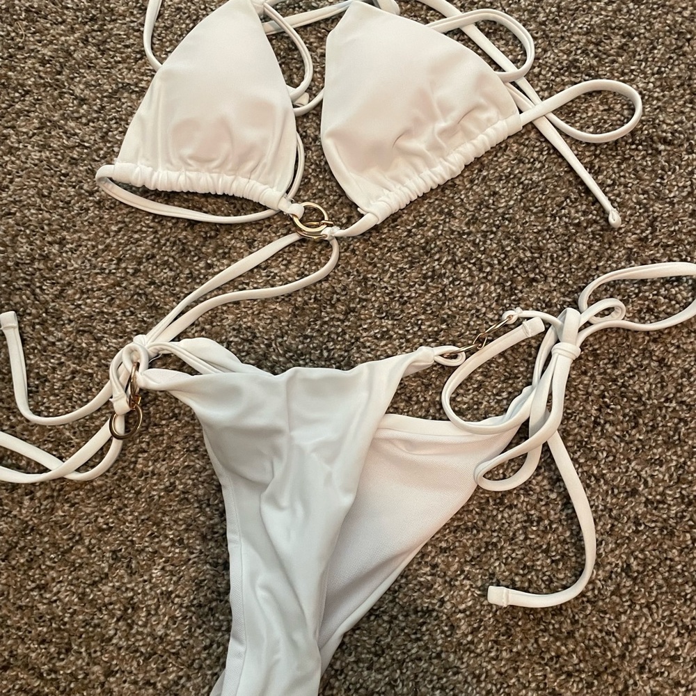 white bikini set